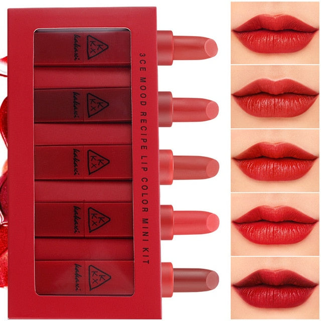 Matte Lipstick Waterproof (Long Lasting) 5pcs