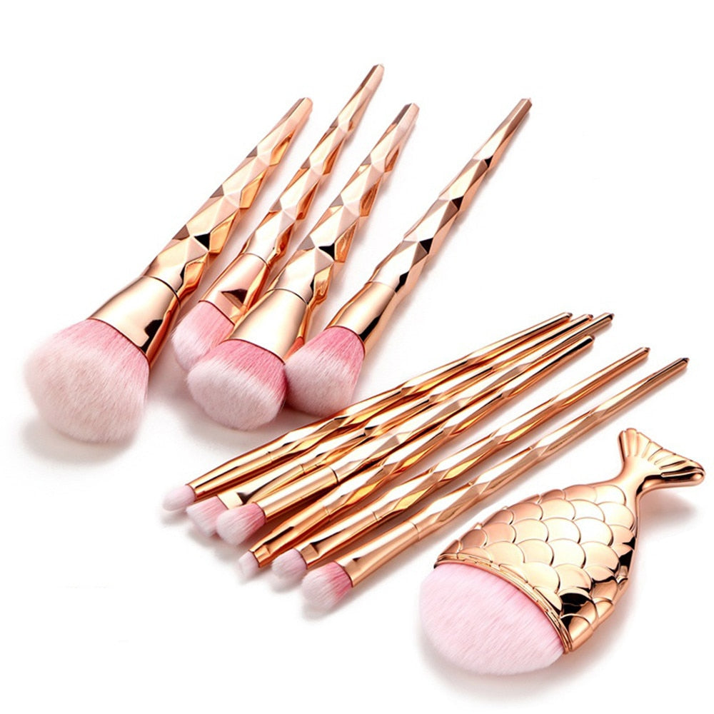 Makeup Brushes Rose Gold 11pcs